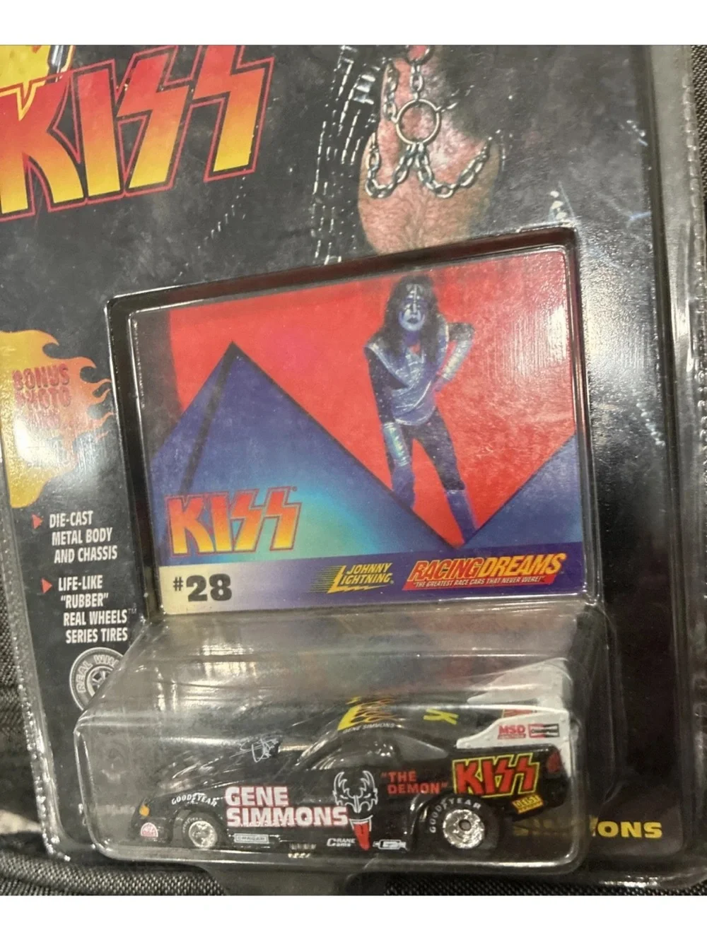 Kiss Die-Cast Gene Simmons Dragster - Black with Red & White Accents